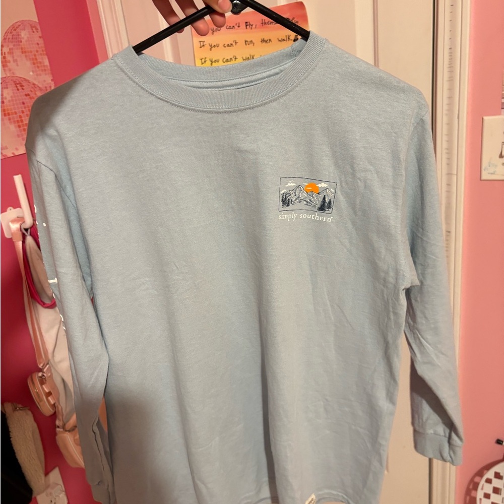 Simply Southern Kids Sky Blue Long Sleeve Tee